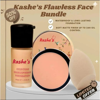 Kashe's Flawless Face Bundle Foundation + Powder